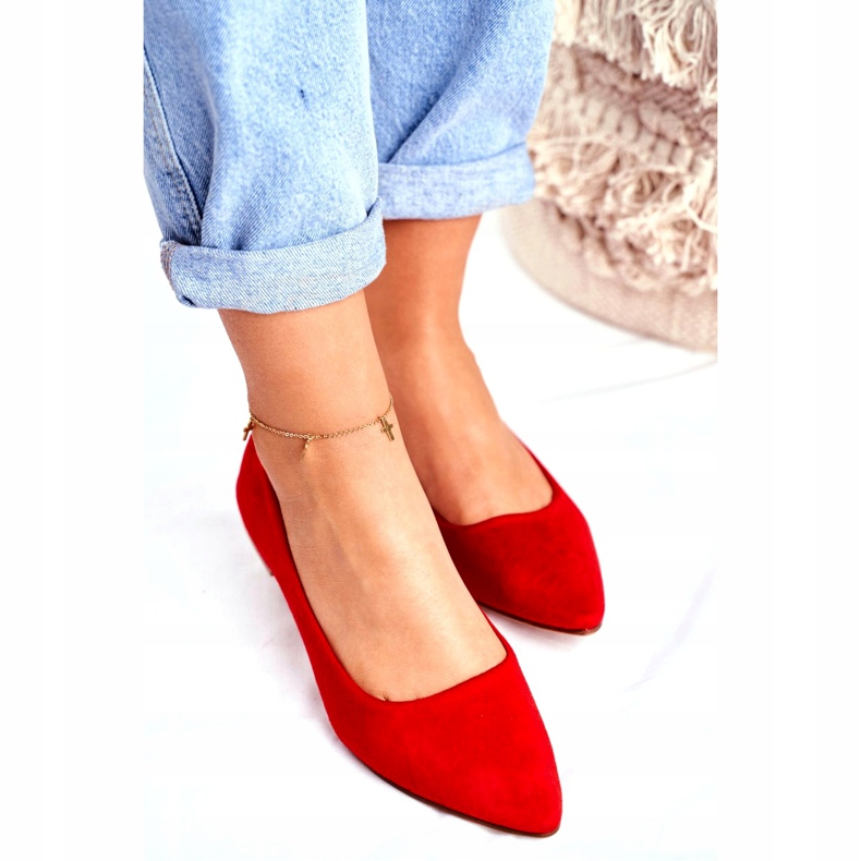EVE Ballerine Da Donna In Pelle Scamosciata Spitz Rosse Westley rosso 3