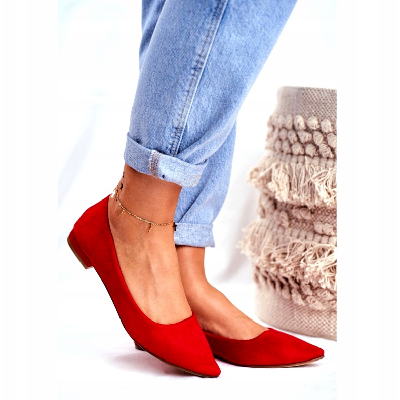 EVE Ballerine Da Donna In Pelle Scamosciata Spitz Rosse Westley rosso 1