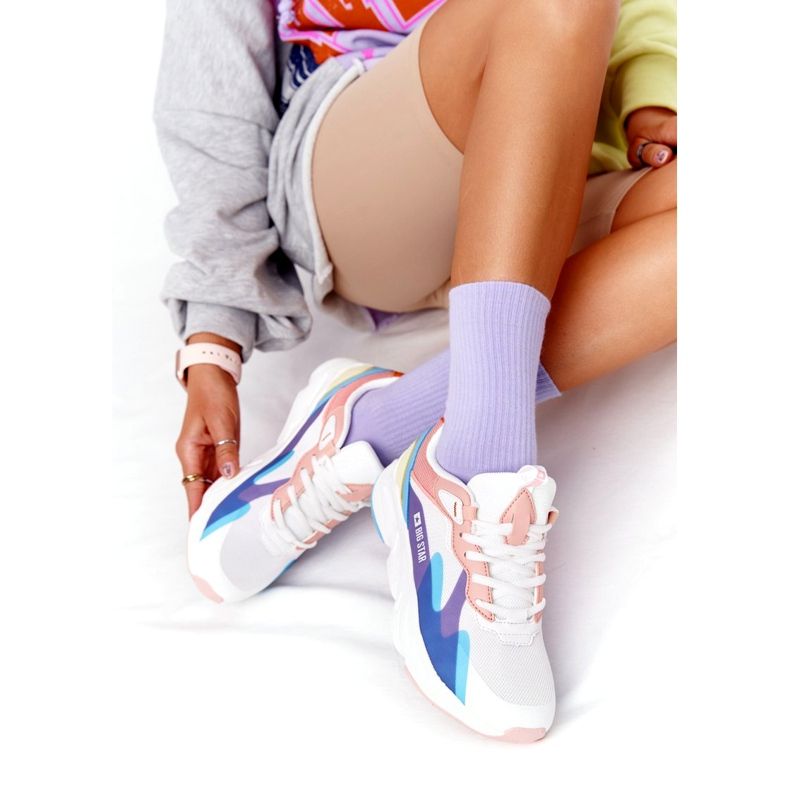 Scarpe Sportive Donna Memory Foam Big Star HH274809 Bianco-Rosa viola blu giallo 2
