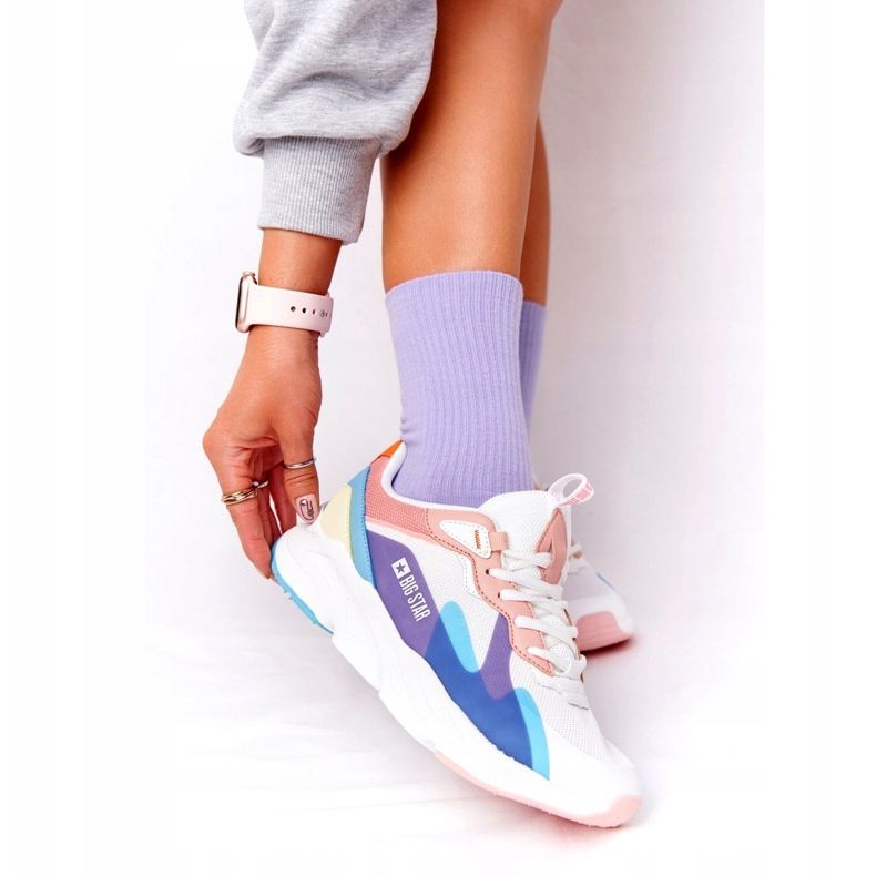 Scarpe Sportive Donna Memory Foam Big Star HH274809 Bianco-Rosa viola blu giallo 1