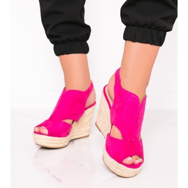 Espadrillas rosa sulla zeppa Pretty Woman rosso 1