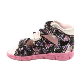 Mazurek Sandali in pelle Girls High Preventive 291 con farfalla argento 1