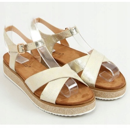 Sandali dorati da donna 100-139SA-1 Gold d'oro 1