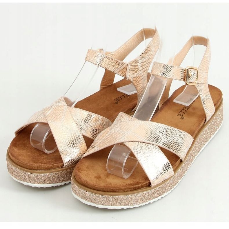 Sandali donna champagne 100-139SA-1 Champagne multicolore rosa 1