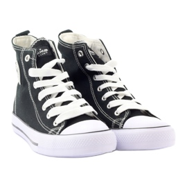Sneakers alte American Club LH02 nere bianco nero 4