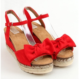 Espadrillas su zeppa con fiocco, rosso YL92 Red 1