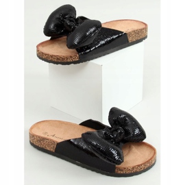 Pantofole nere Topolino con fiocco N-79 Black nero 1