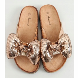 Pantofole Topolino con fiocco champagne N-79 Champagne d'oro 1