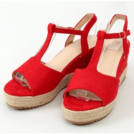 Espadrillas rosse su zeppe, rosse WX-08 Red rosso 1
