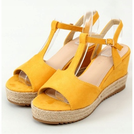 Espadrillas su zeppe miele WX-08 Giallo 1