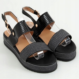 Sandali neri da donna YQ16 Black nero 1