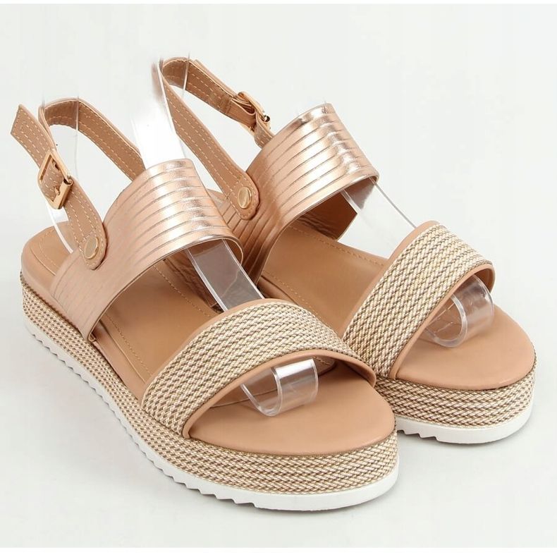 Sandali donna champagne YQ16 Champagne rosa multicolore d'oro 1
