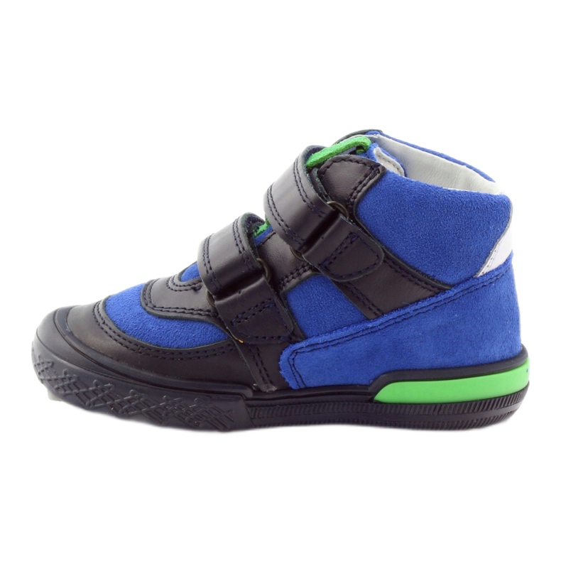 Stivaletti in pelle blu navy/blu con velcro, Bartek 91756 2