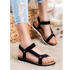 SHELOVET Sandali alla moda con velcro nero 1