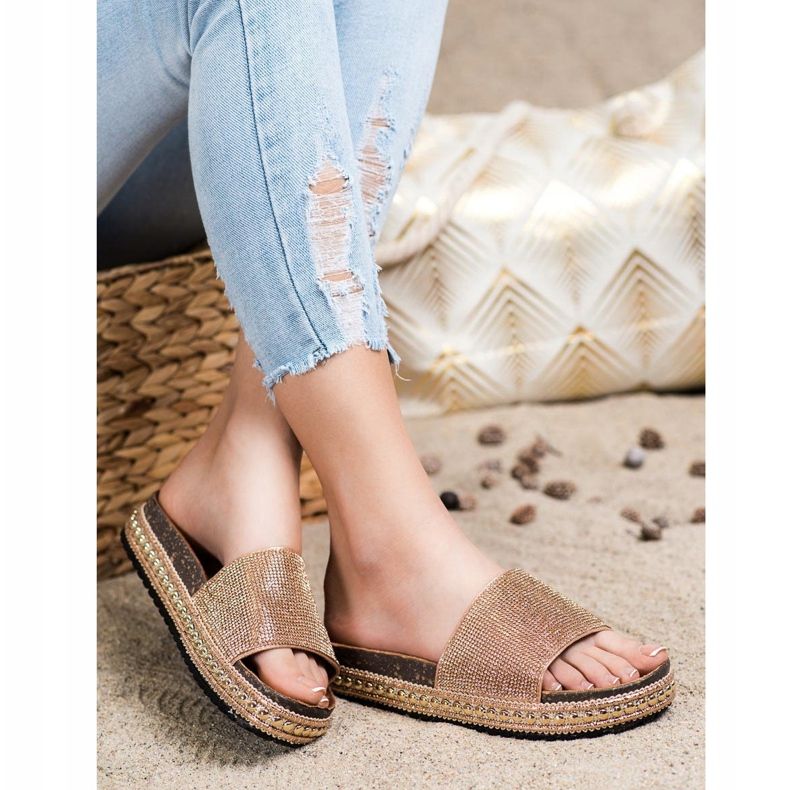 SHELOVET Pantofole di cristallo alla moda d'oro 1