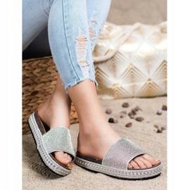 SHELOVET Pantofole di cristallo alla moda argento 1
