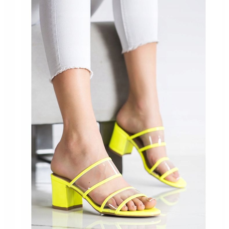 Small Swan Ciabatte Con Strisce Trasparenti giallo 2