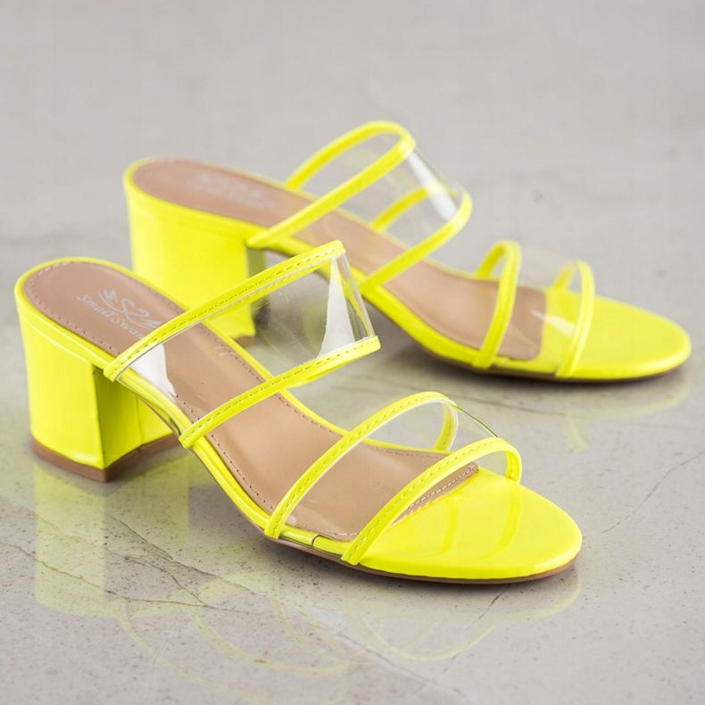 Small Swan Ciabatte Con Strisce Trasparenti giallo 1