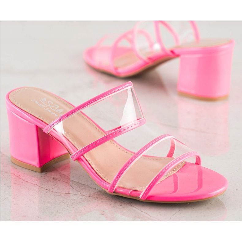 Small Swan Ciabatte Con Strisce Trasparenti rosa 1