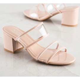 Small Swan Ciabatte Con Strisce Trasparenti beige 1