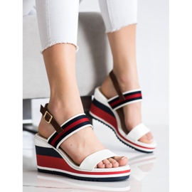 Filippo Sandali con zeppa con strisce multicolore 2
