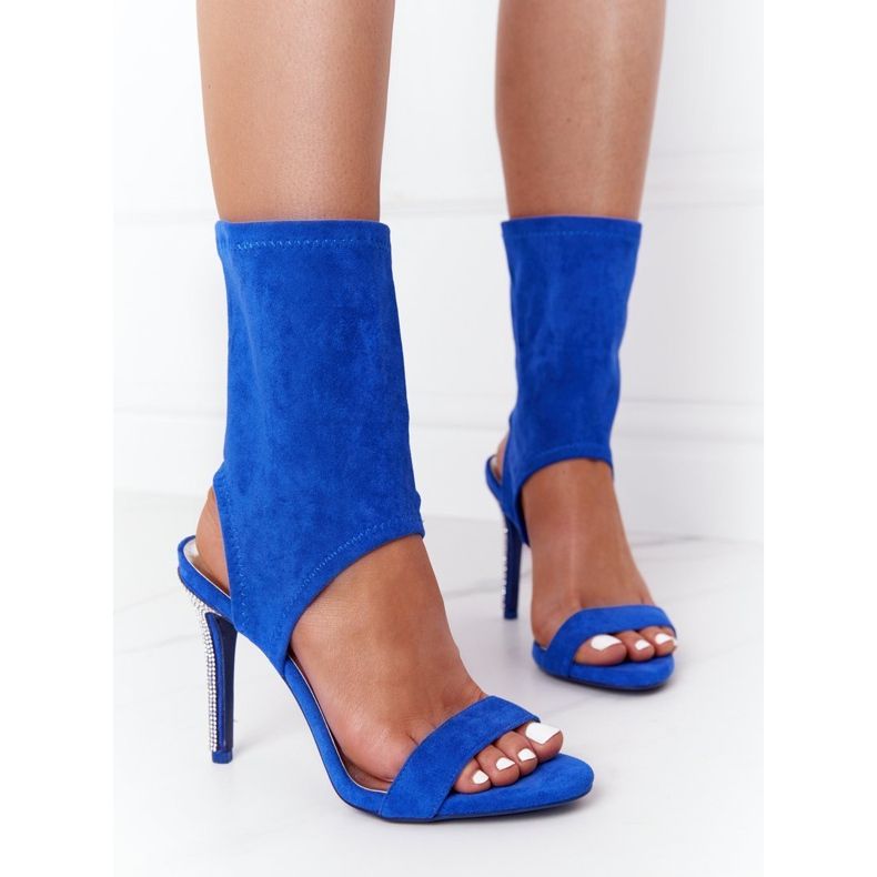 Sandali Con Tacco Alto Con Cubic Zirconia Lu Boo Blue argento 1