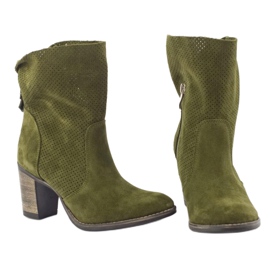 Olivier Stivali verdi Sophia in pelle traforata cachi verde 2