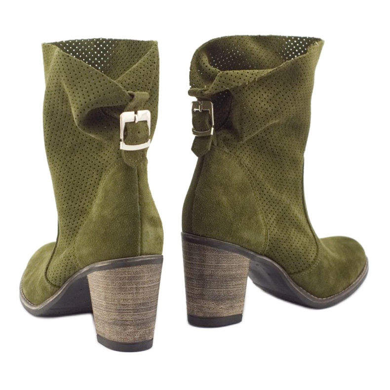 Olivier Stivali verdi Sophia in pelle traforata cachi verde 4