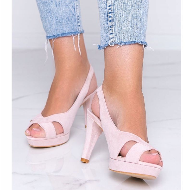Sandali rosa sul tacco a spillo Big Girl 1