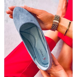 Blu CC212P Ballerine in camoscio liscio blu 2