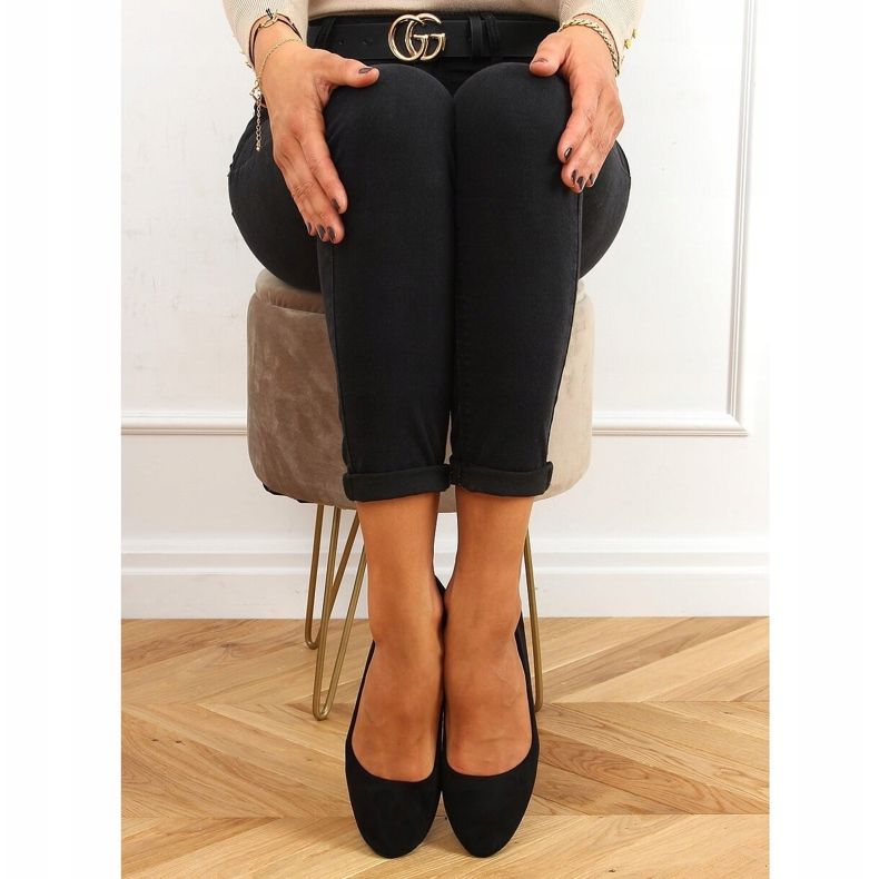 Nero CC212P Ballerine in camoscio liscio nero 1