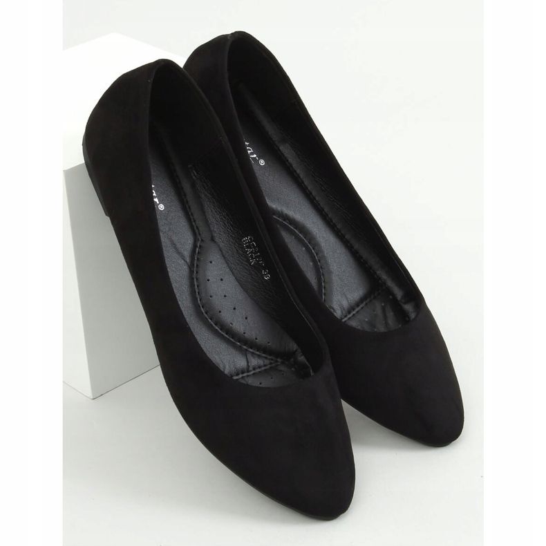 Nero CC212P Ballerine in camoscio liscio nero 2
