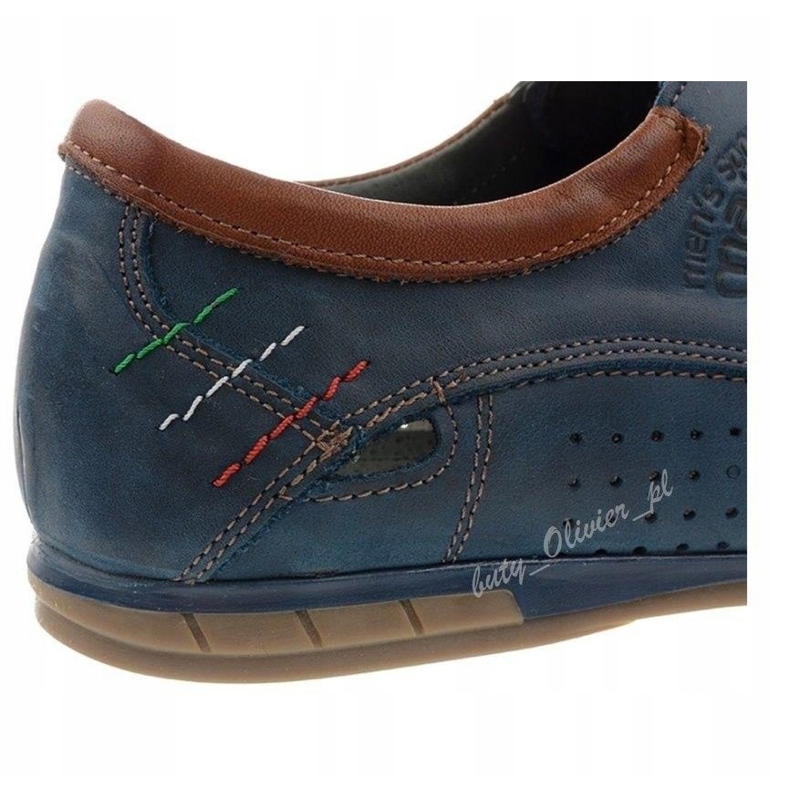 Olivier Scarpe uomo traforate 563 blu navy 2
