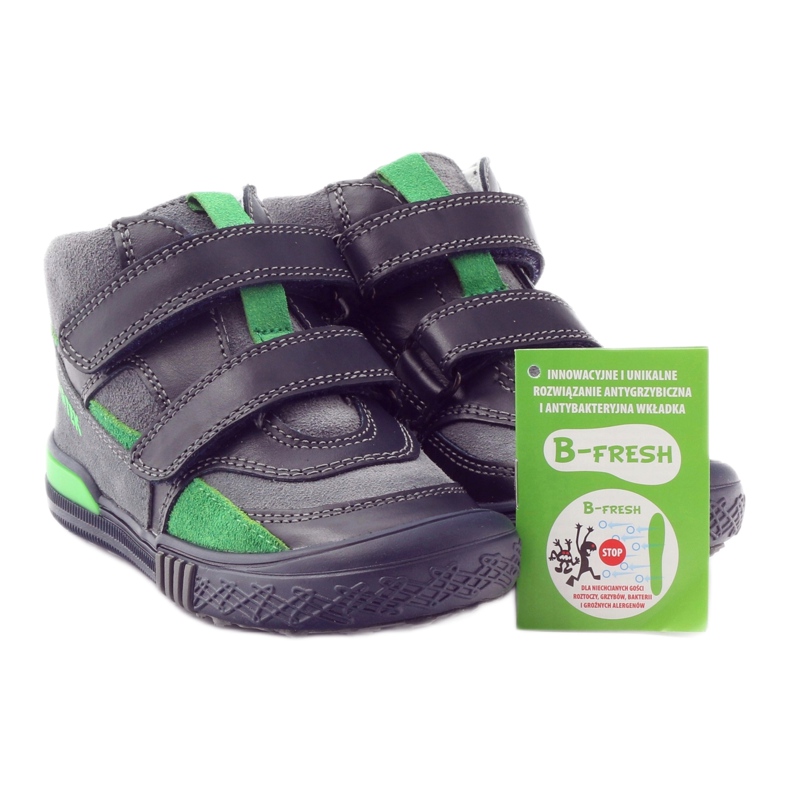 Stivali in velcro grigi e verdi Bartek 91756 nero multicolore grigio verde 4
