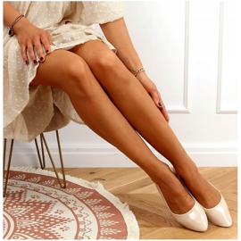 Ballerine lisce laccate beige CC201 Beige 1