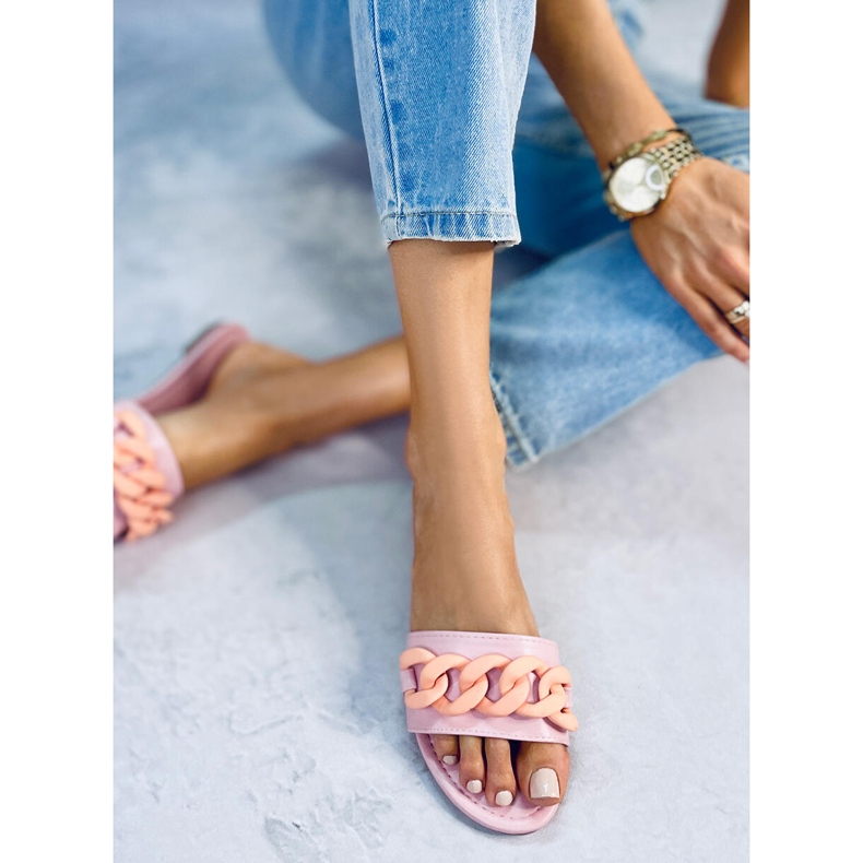 Ciabatte con catena rosa 7857 Light Pink 2