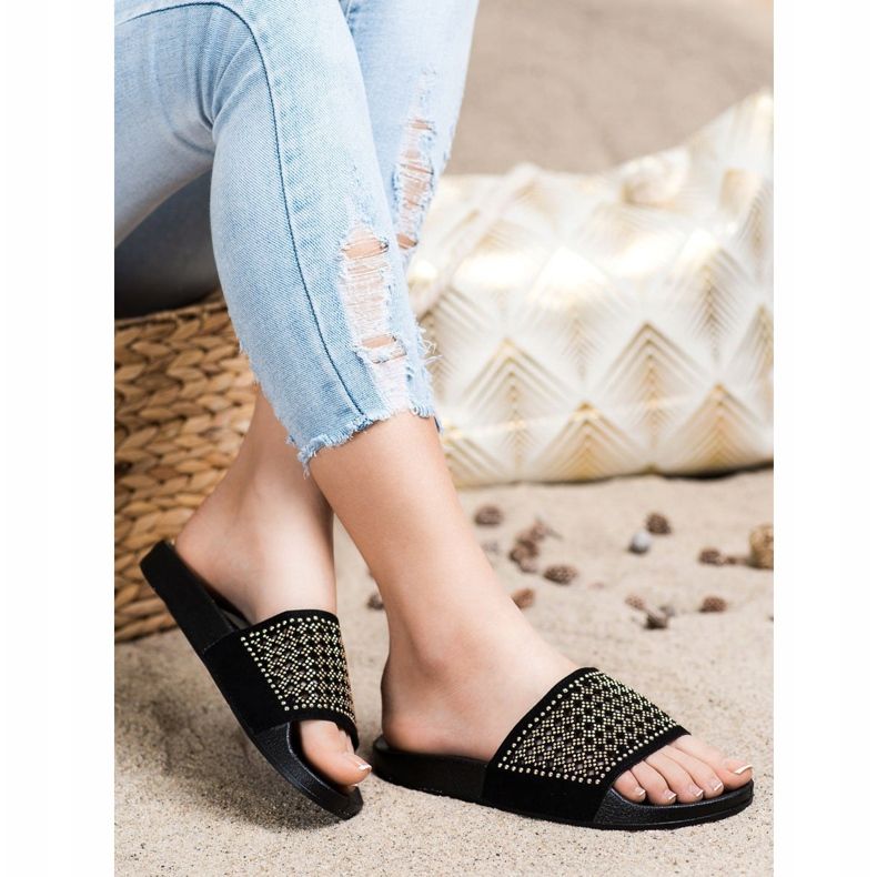 Evento Pantofole Alla Moda Con Ornamenti nero 1