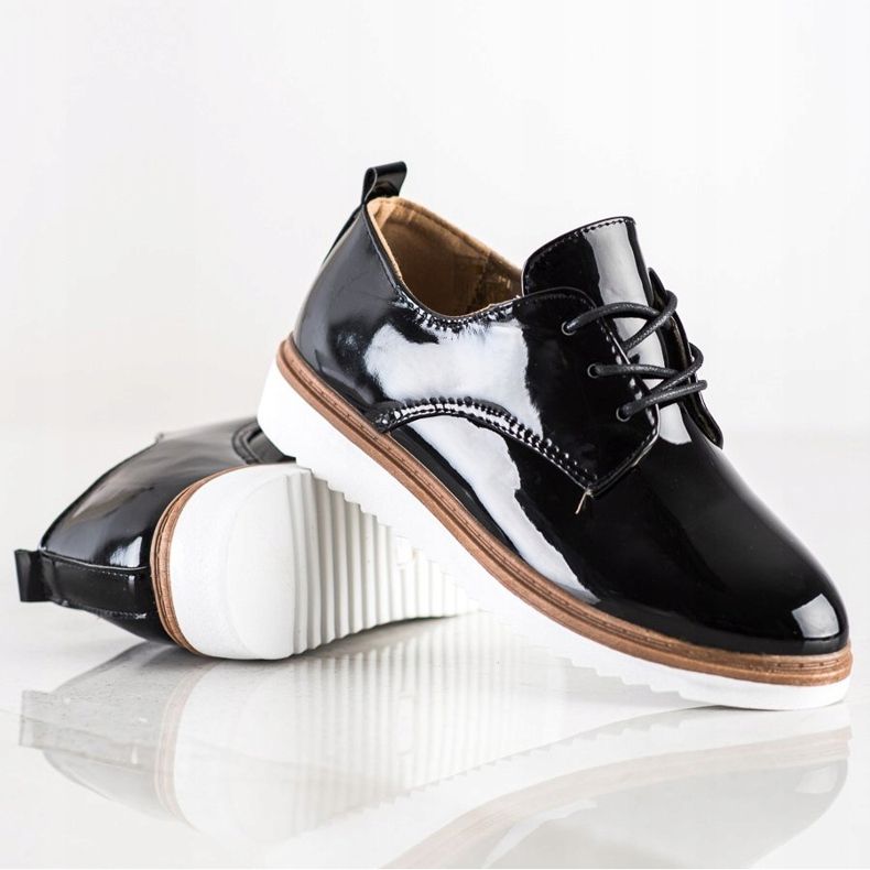 SHELOVET Scarpe laccate nere nero 1