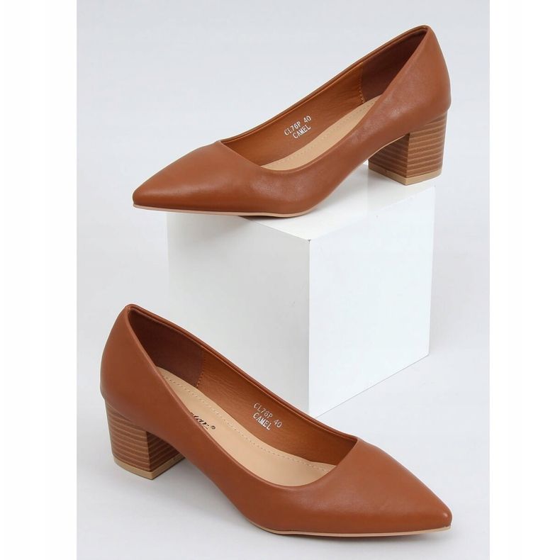 Décolleté con tacco alto cammello CL76P Camel marrone 1