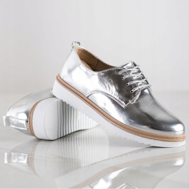 SHELOVET Scarpe Laccate Argento 1