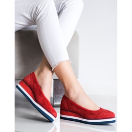 Filippo Décolleté con zeppa in pelle rosso 2