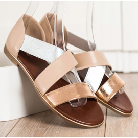 Evento Sandali slip-on con cinturini beige marrone 2