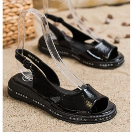 Filippo Comodi sandali laccati nero 1