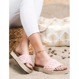 SHELOVET Infradito con espadrillas intrecciate rosa 2