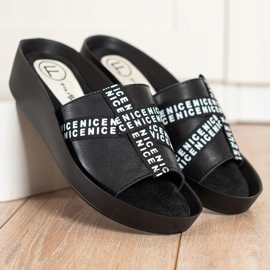 Filippo Pantofole alla moda in pelle nero 1