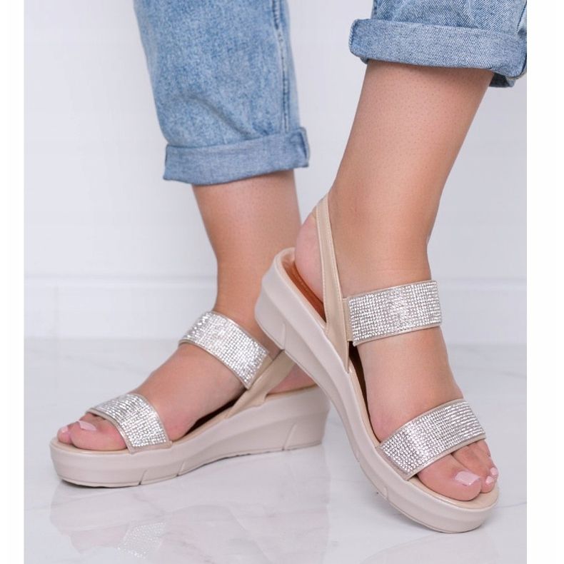 Sandali con zeppa beige Sweet Rasp 1