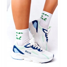 Scarpe Sportive Donna Memory Foam Big Star HH274810 Bianco blu verde 2