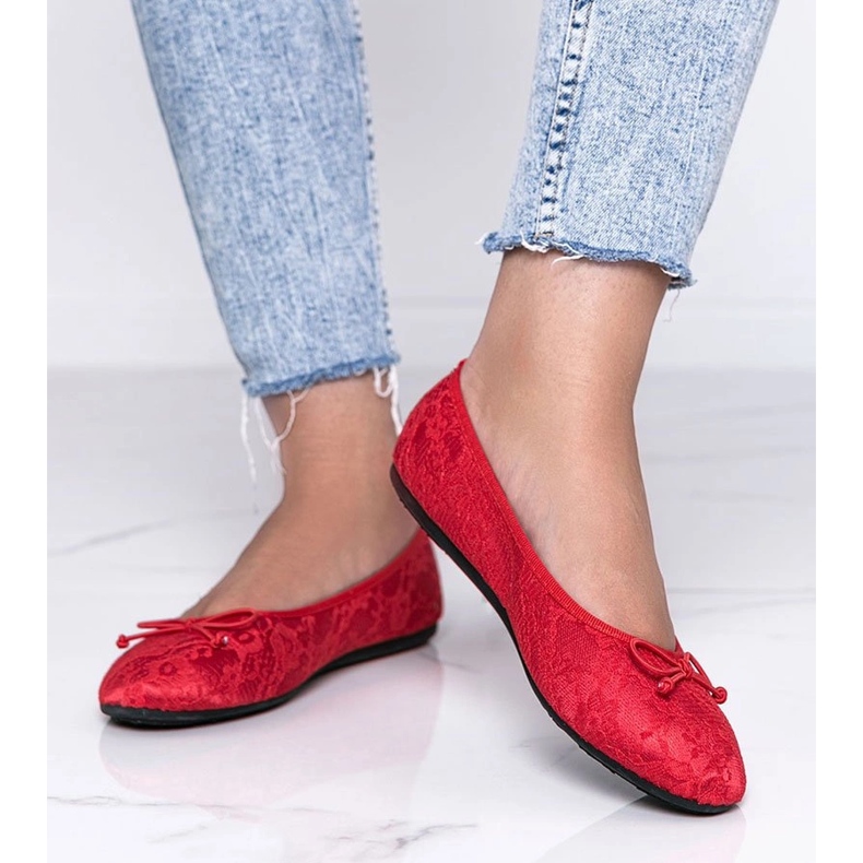 Alessandra ballerine in pizzo rosso 1