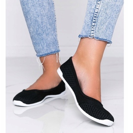 Ballerine in tessuto nero con motivo traforato Good Days 1