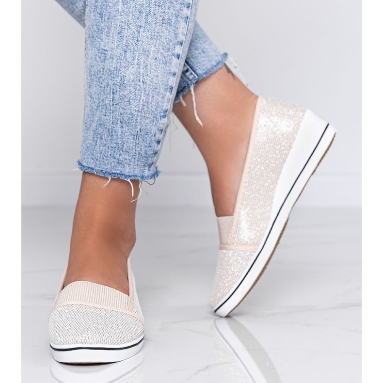 Ballerine beige lucide sulla zeppa Glam Star 1